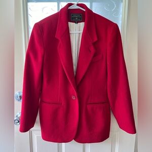 Express vintage red wool one button blazer size M. Two front pockets fully lined